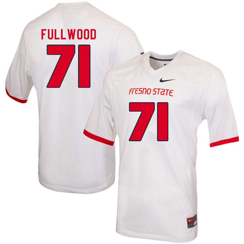 Men #71 Rolan Fullwood Fresno State Bulldogs College Football Jerseys Sale-White